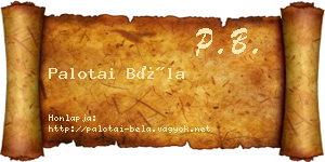 Palotai Béla névjegykártya