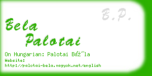 bela palotai business card